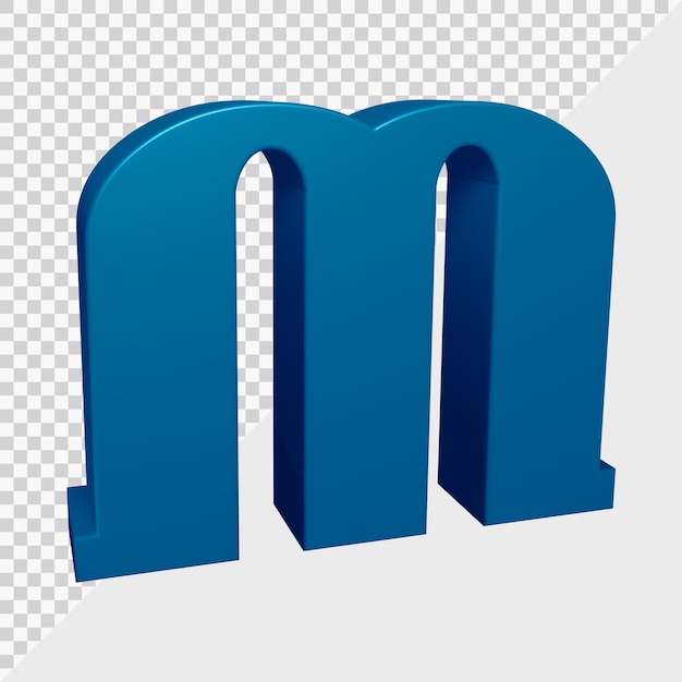 3d rendering of alphabet letter m