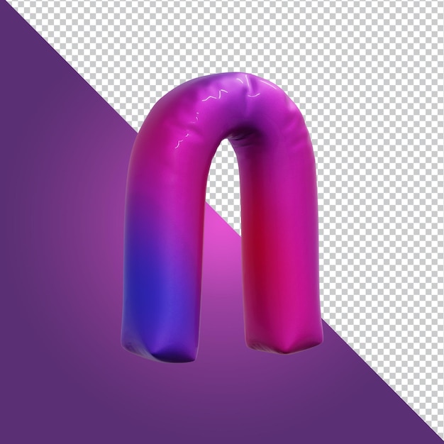 3d rendering of alphabet letter n isolated