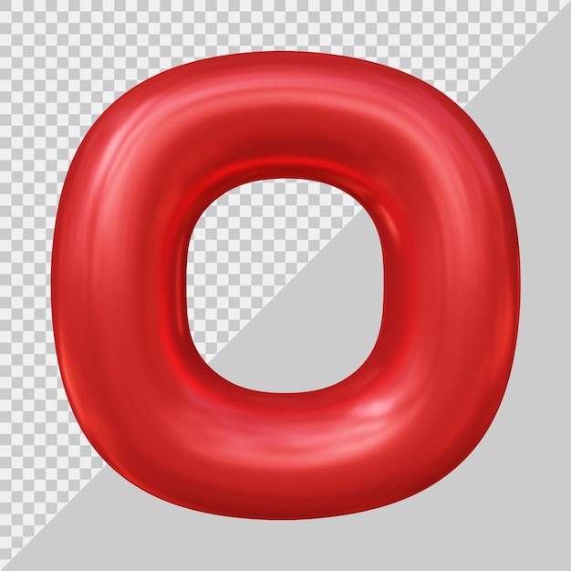 3d rendering of alphabet letter o balloon