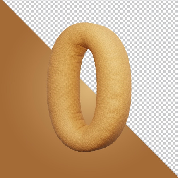 3d rendering of alphabet letter o isolated