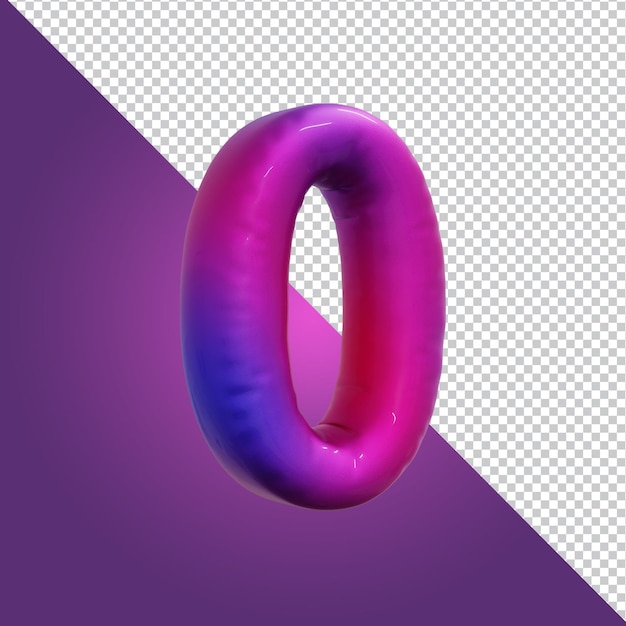 3d rendering of alphabet letter o isolated