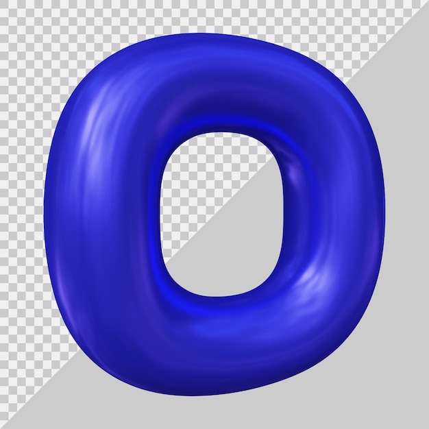 3d rendering of alphabet letter o with modern style