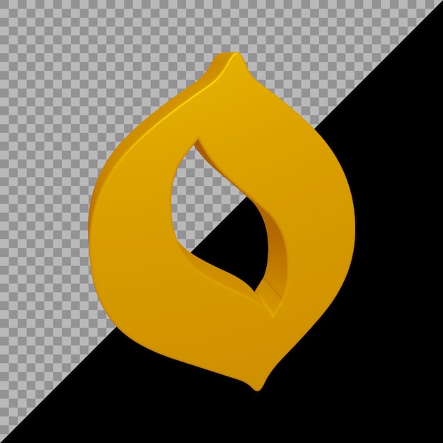 3d rendering of alphabet letter o