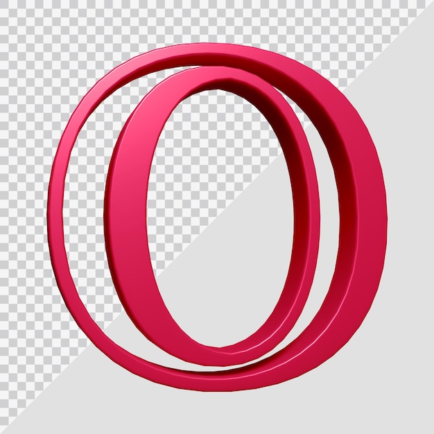 3d rendering of alphabet letter o