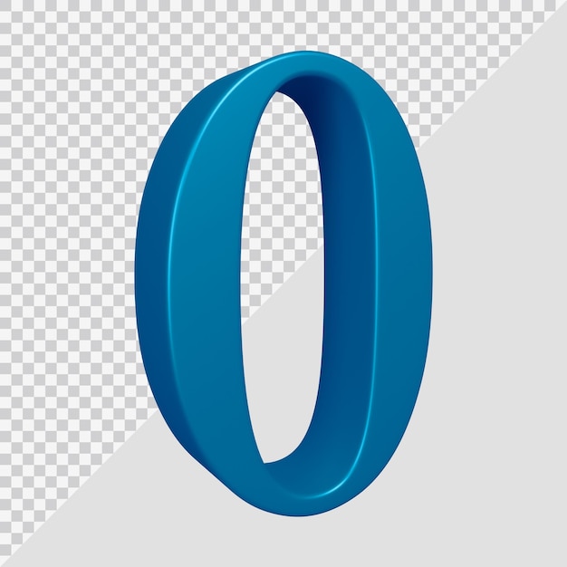 3d rendering of alphabet letter o