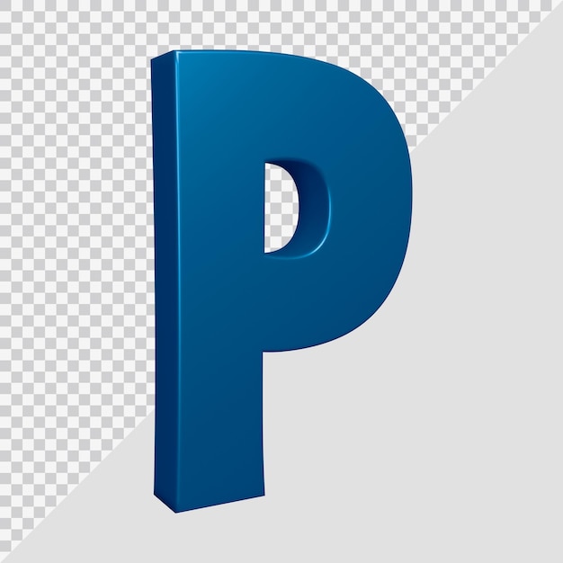 3d rendering of alphabet letter p