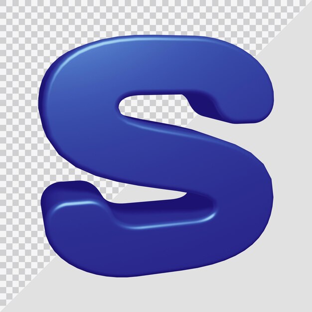 3d rendering of alphabet letter s