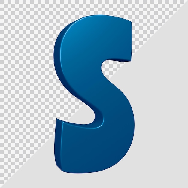 3d rendering of alphabet letter s