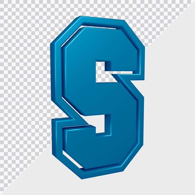 3d rendering of alphabet letter s