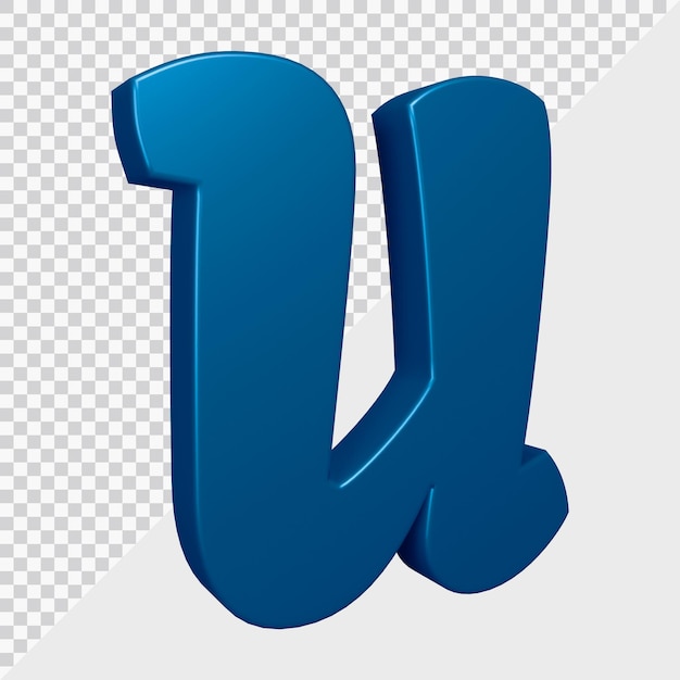 3d rendering of alphabet letter u