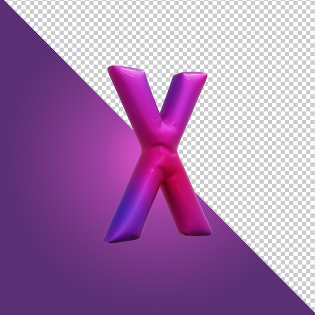 3d rendering of alphabet letter x isolated