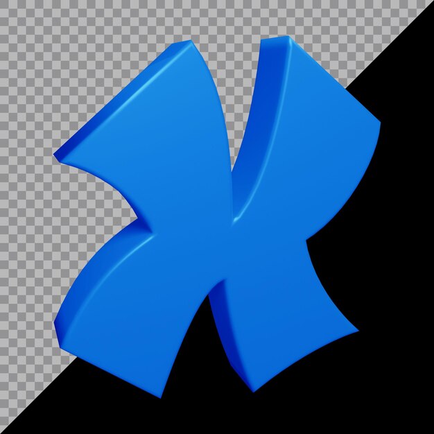 3d rendering of alphabet letter x