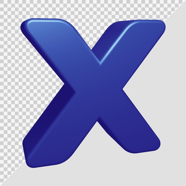 3d rendering of alphabet letter x