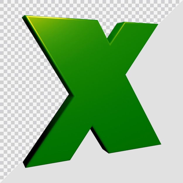 3d rendering of alphabet letter x