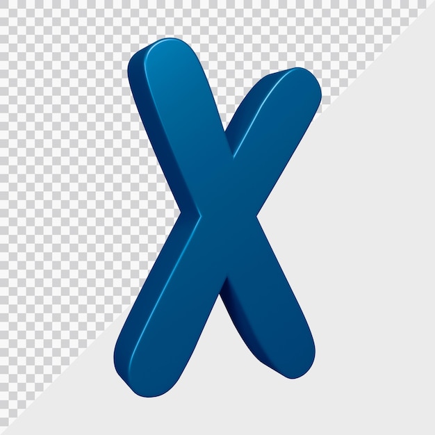 3d rendering of alphabet letter x