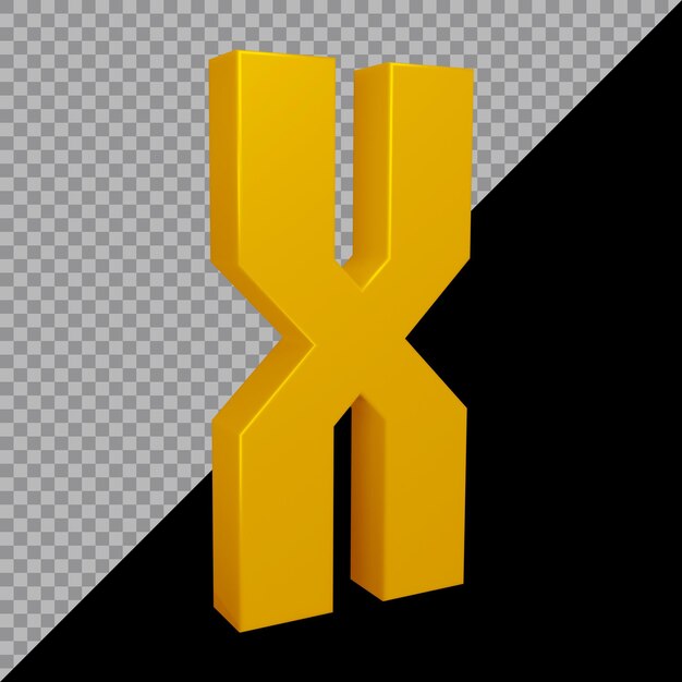 3d rendering of alphabet letter x