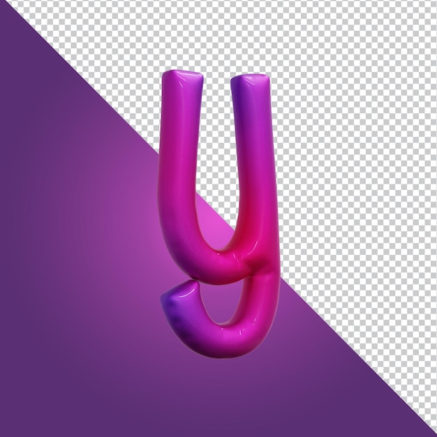 3d rendering of alphabet letter y isolated