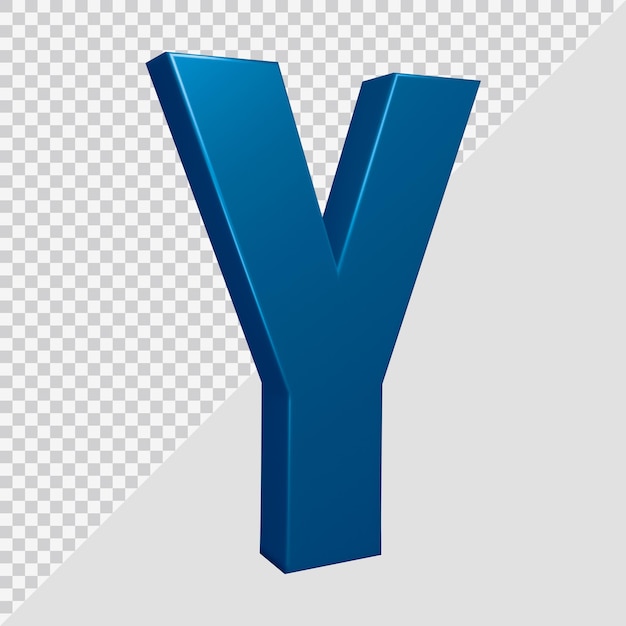 3d rendering of alphabet letter y