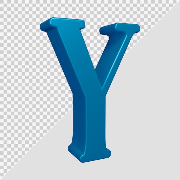 3d rendering of alphabet letter y