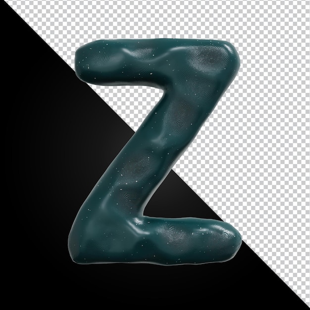 3d rendering of alphabet letter Z isolated