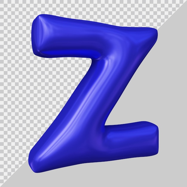 3d rendering of alphabet letter z with modern style