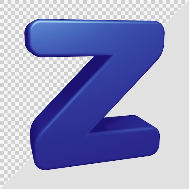 3d rendering of alphabet letter z