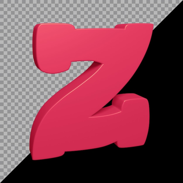 3d rendering of alphabet letter z