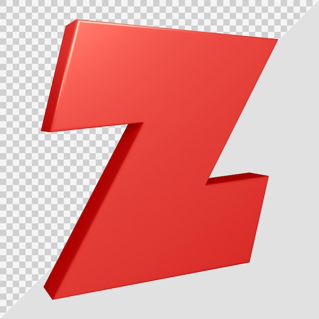 3d rendering of alphabet letter z