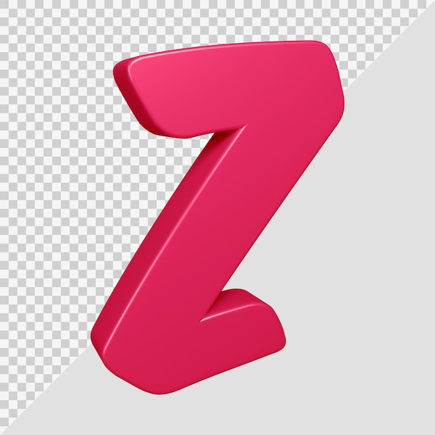 3d rendering of alphabet letter z