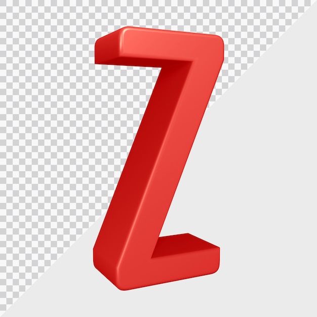 3d rendering of alphabet letter z