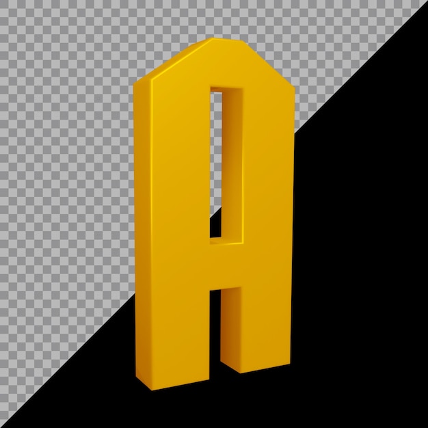 3d rendering of alphabet letter a