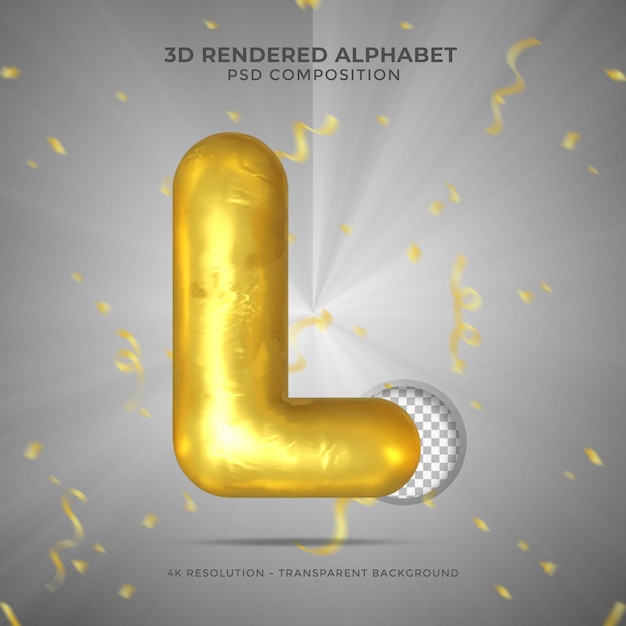 3d rendering alphabet letters 3d letter Alphabetical font Foil symbol realistic english alphabet for composition