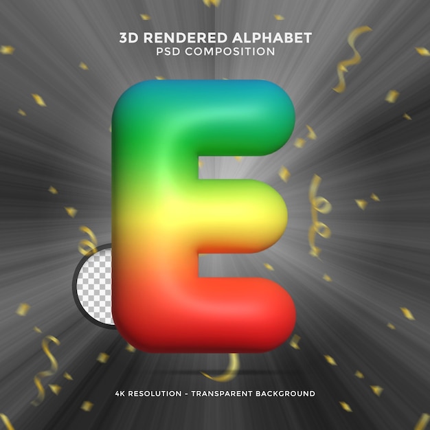 3d rendering alphabet letters 3d letter Alphabetical font Foil symbol realistic english alphabet