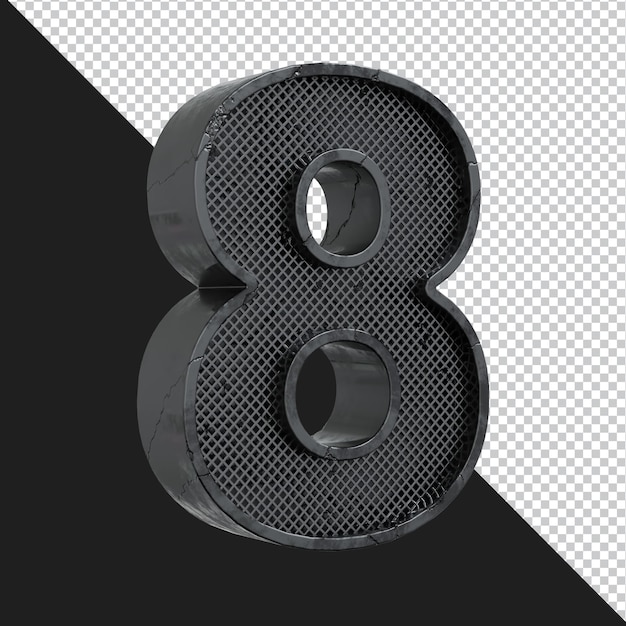 3d rendering of alphabet number 8 isolated