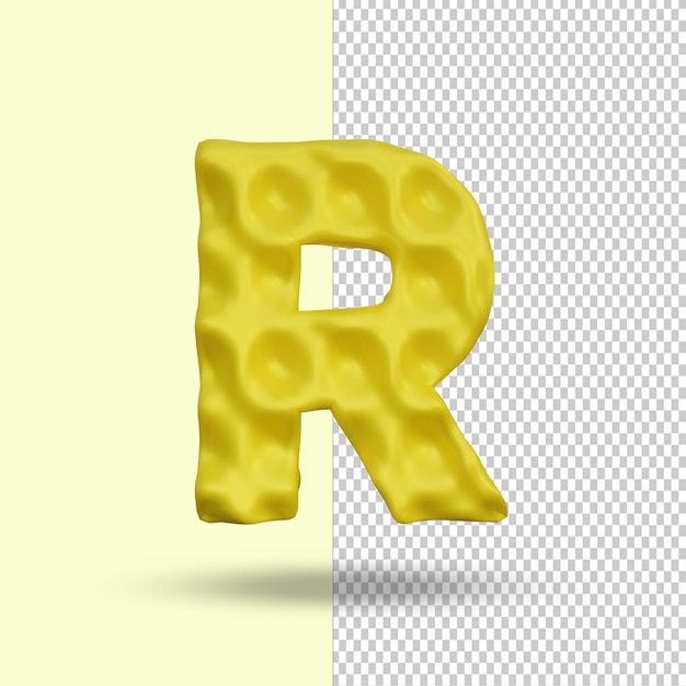 3d rendering alphabet r letter Creative premium psd