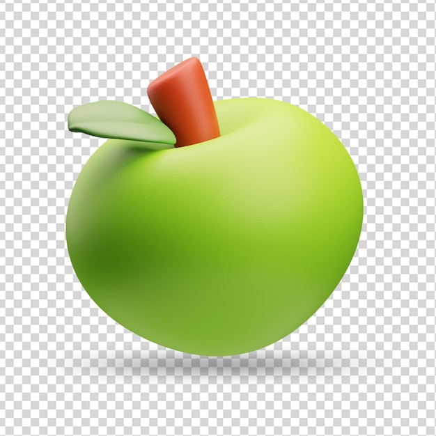 3d rendering of apple fruit icon illustration