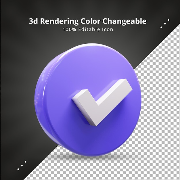 3d rendering approval sign icon check mark sign ui icon