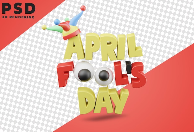 3d rendering of April fool's day design