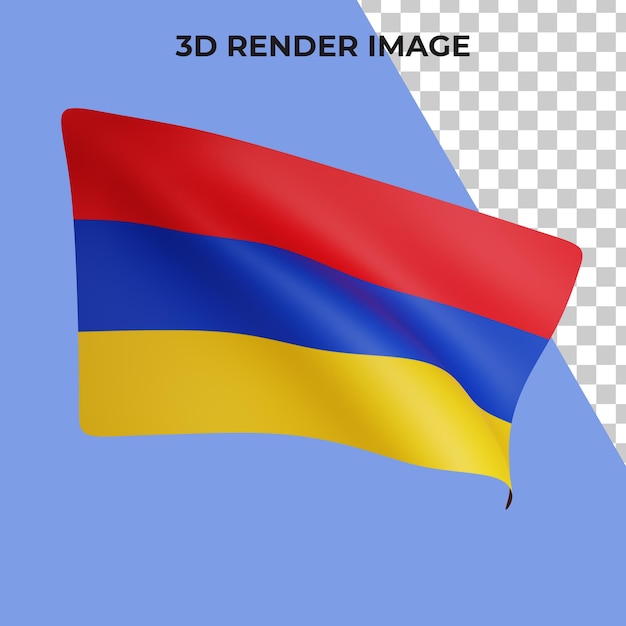 3d rendering of armenia flag concept armenia national day premium psd