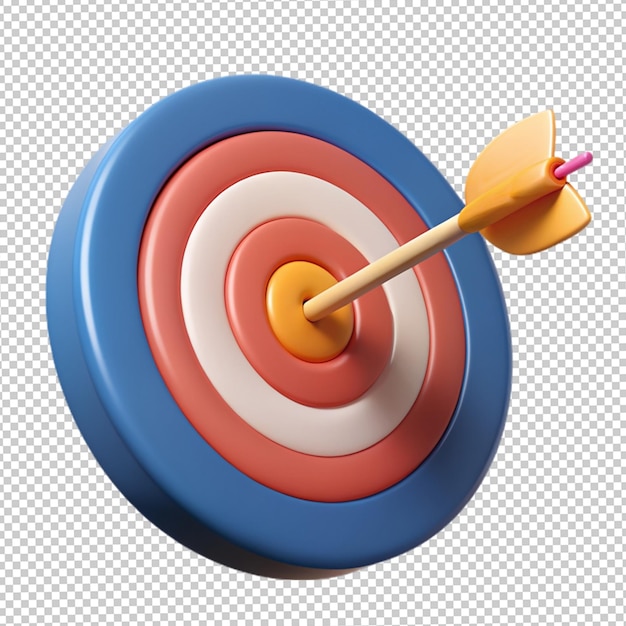 3d rendering of arrow hitting the target