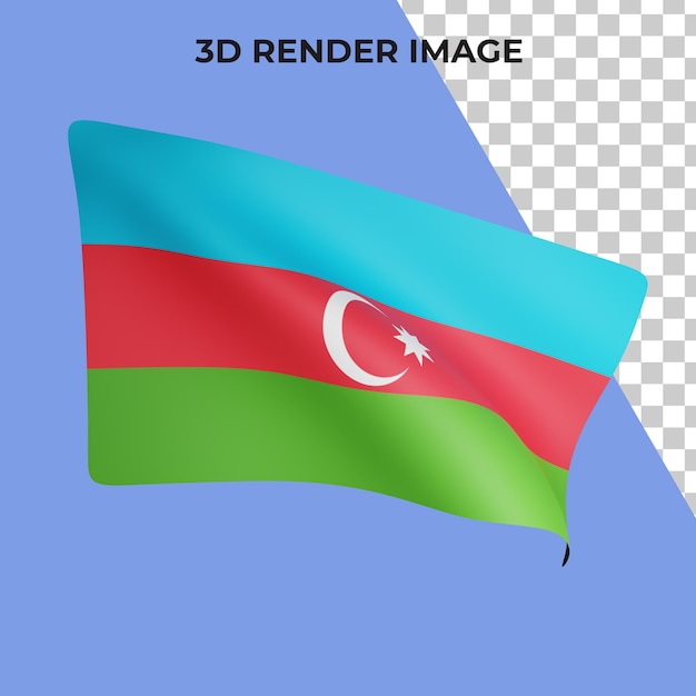 3d rendering of azerbaijan flag concept azerbaijan national day premium psd