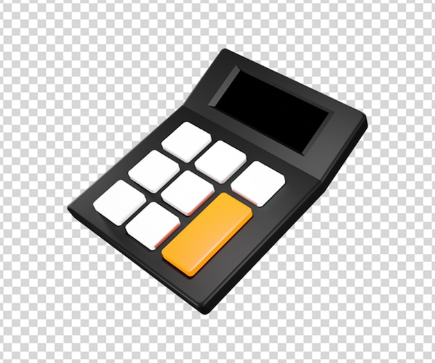 3d rendering Balck calculator icon with transparent background