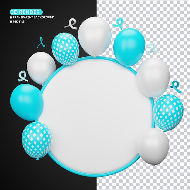 3d rendering of balloon background for social media