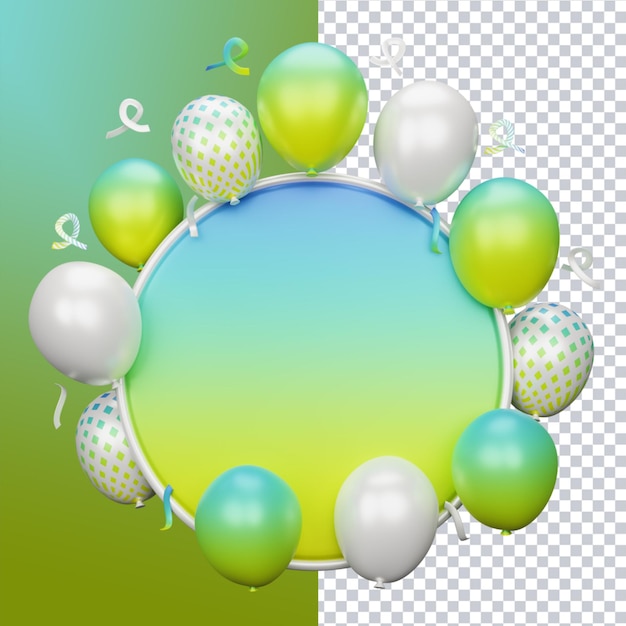 3d rendering of balloon background for social media