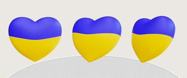 3d rendering balloon love the national flag of ukraine