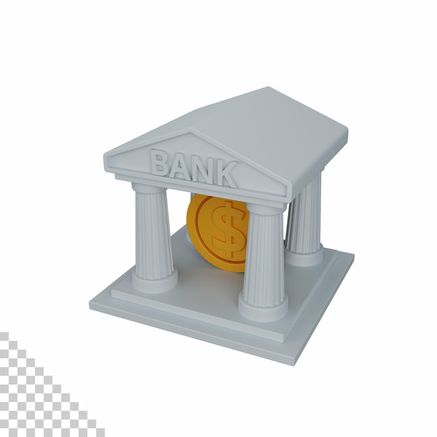 3d rendering bank isolated useful for business currency economy and finance design illustration