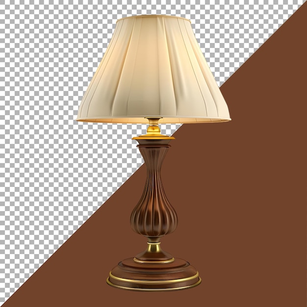 3D Rendering of a Bedroom Table Night Lamp on Transparent Background Ai Generated