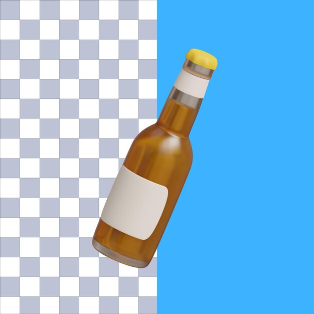 PSD 3d rendering of a beer summer icon