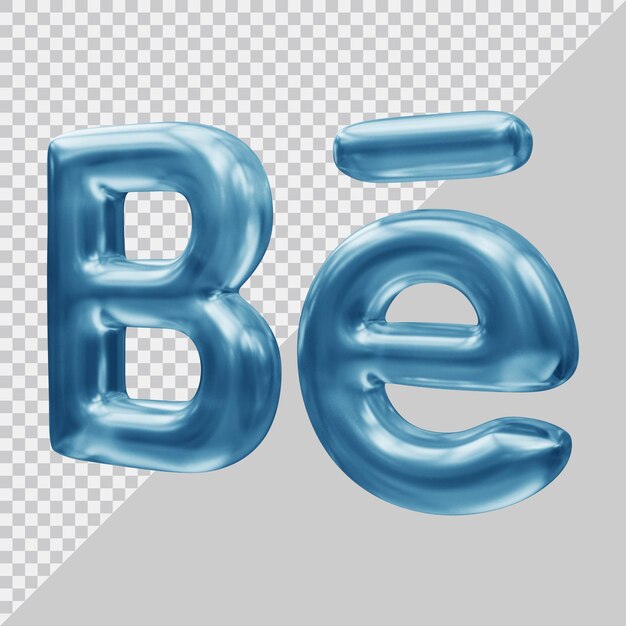 3d rendering of behance icon social media concept