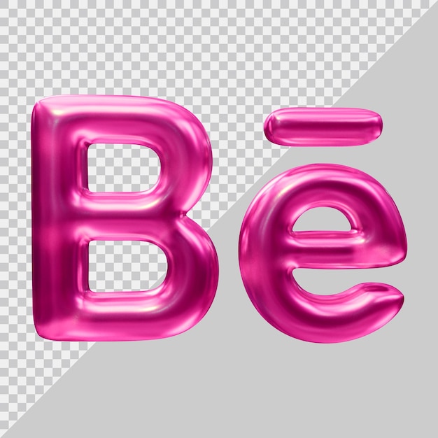 3d rendering of behance icon social media concept